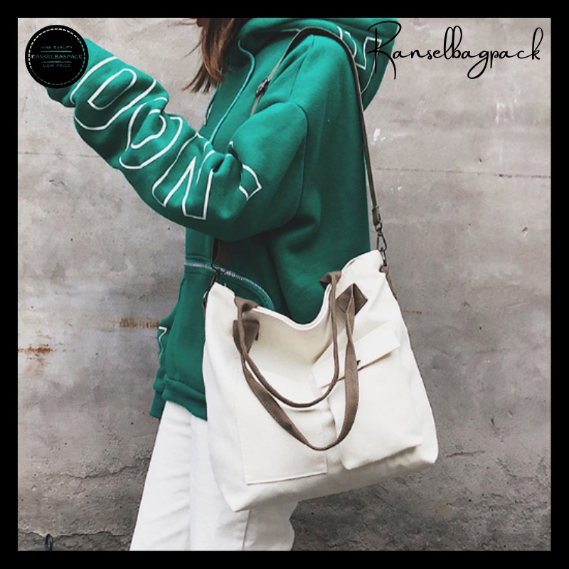 Tas Messenger - Totebag Murah Bagus Kekinian Terbaru Import Lokal Original Fashion Korea Ringan Sekolah Kuliah Kerja Remaja Dewasa Traveling Multifungsi Stylish Bahu Selempang Simple Elegan Casual Perempuan Cewek