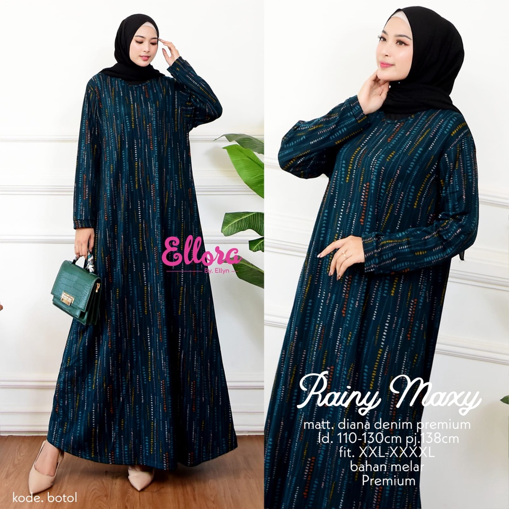 Rainy Maxy Dress Pakaian Wanita Mat. Diana Denim Premium By Ellora