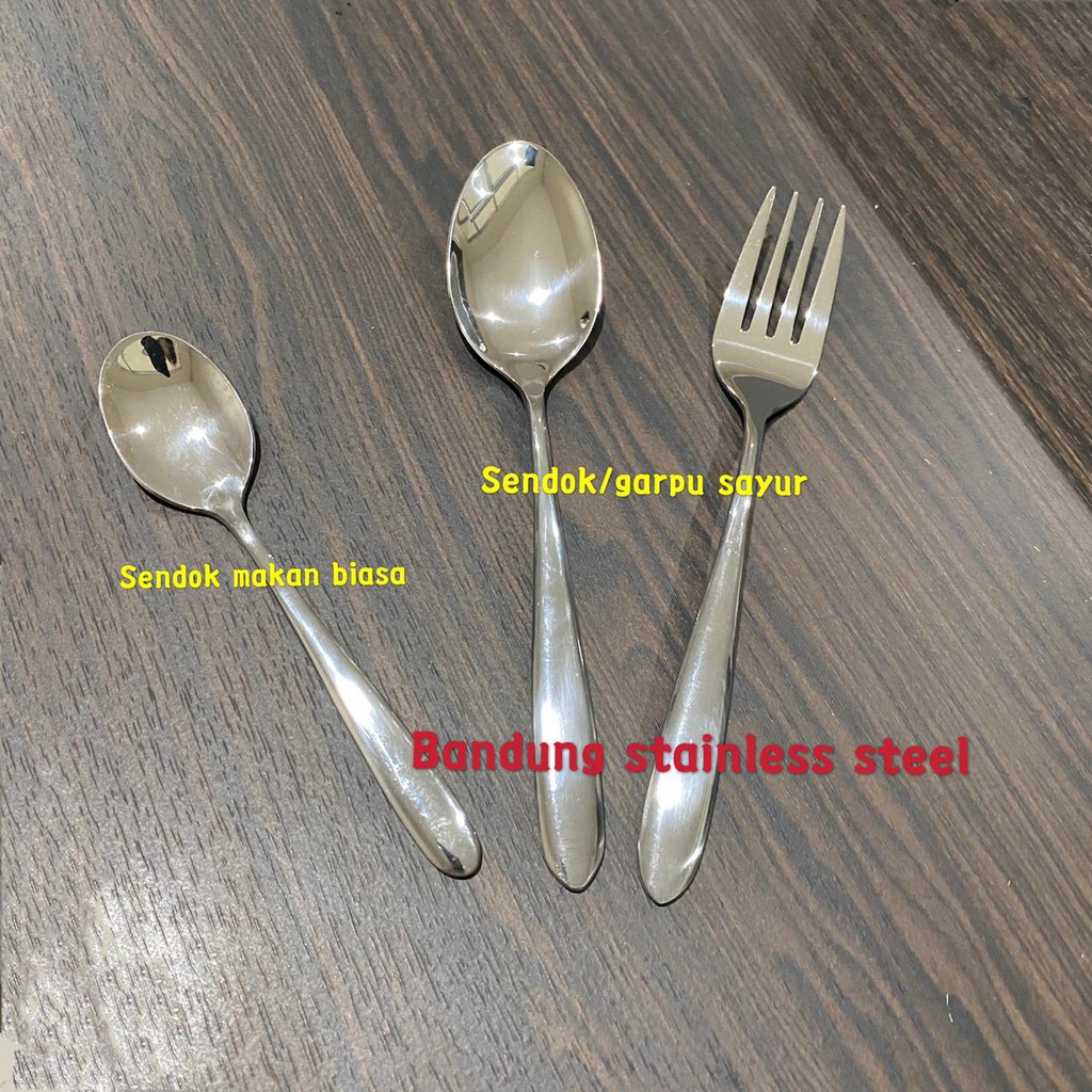 sendok garpu sayur prasmanan stainless steel besar tebal 24cm hotel