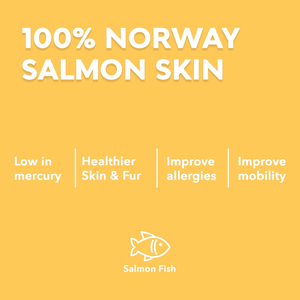 Woofidoo natural salmon skin jerky (NORWAY)