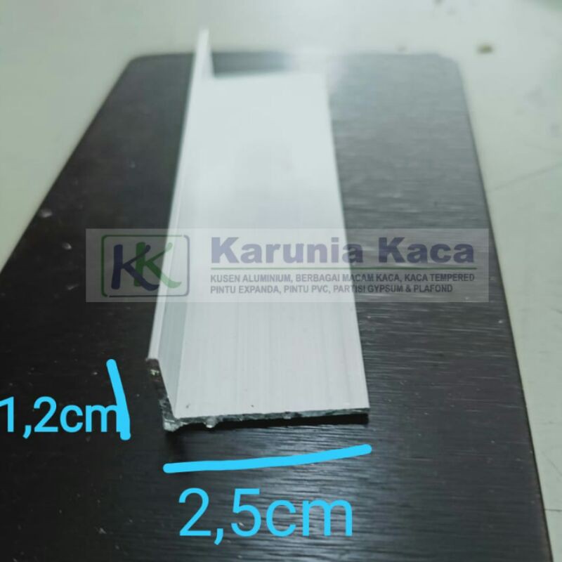 SPIGOT SIAP PAKAI - LIS L ALUMINIUM SIKU 12 X 25 MM - 1/2"*1" (SPIGOT ALUMINIUM) Lis L tebal