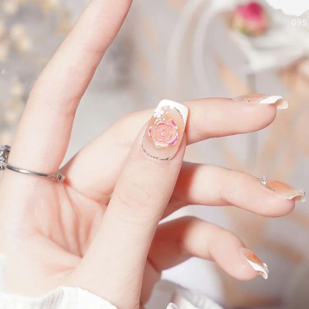 Agustina Bunga Nail Art Dekorasi Wanita Manis Fashion Mutiara DIY Hiasan Kuku 3D Nail Jewelry