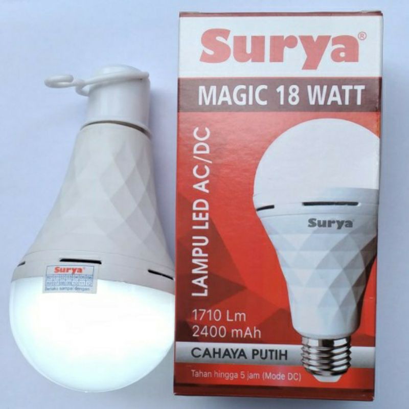 Lampu Emergency Surya Magic Lamp 9W 12W &amp; 18W Watt LED MAGIC SURYA 9 12 &amp; 18 PUTIH