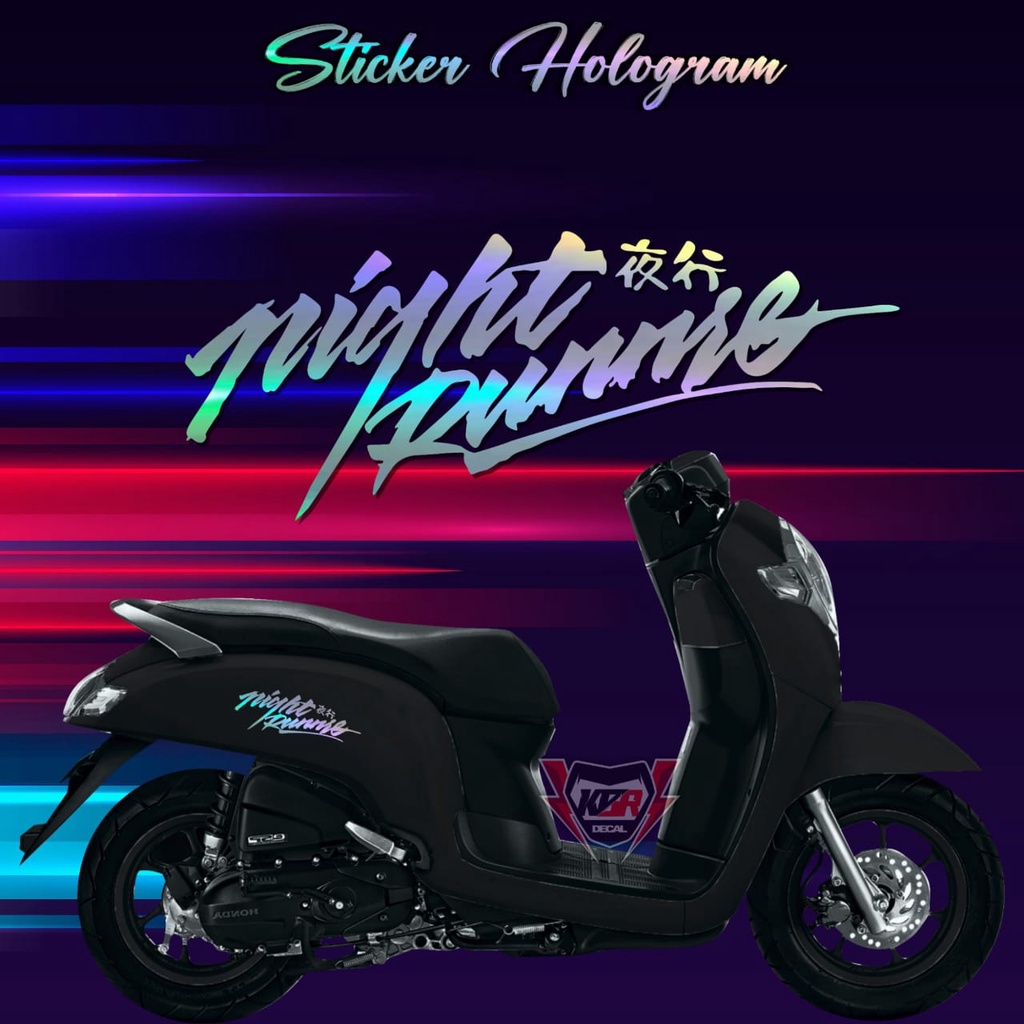 Stiker Cutting Hologram Beat Scoopy Vario PCX CBR Astrea Supra Mio Aerox Nmax Mx king Rx King Satria CRF KLX pelan Stiker Motor Stiker Racing Stiker Balap Sponsor