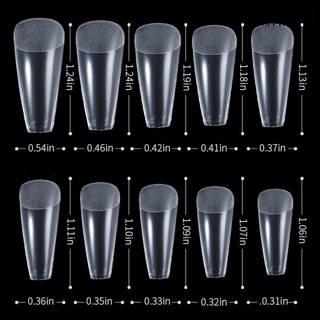 Providence 500Pcs Clear Frosted C Curved False Nail Tips Fingernail DIY Manicure Art Decor