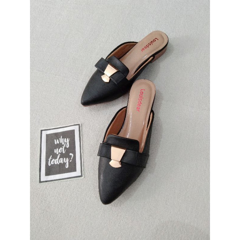 SALE... SALE... SALE... LOUISDEAR sendal flat heel 2 cm bahan dove B64