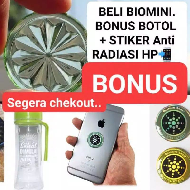 DISTRIBUTOR MCI ORI-BONUS BOTOL-BELI BIOGLASS MINI DAN STIKER RADIASI HP BIOMINI MCI BIOGLASS MINI