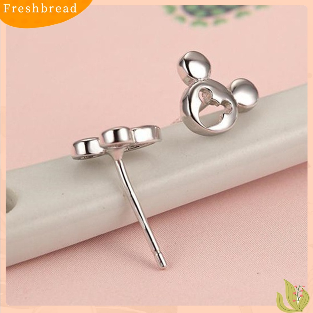 Terlaris Cute Hollow Mickey Mouse Charm Ear Stud Earrings Women Jewelry Birthday Gift