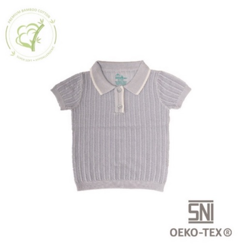 Bamboo and Bub - Mason Top  Knit SHIRT Bamboo Rajut Bambu ATASAN Anak Bayi Polo Lucu Kaos Baby Kids Earth Polo