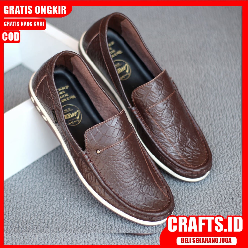 CRAFTS - Sepatu Formal Pria Sepatu Pria Casual Pantofel Kerja Kulit Asli