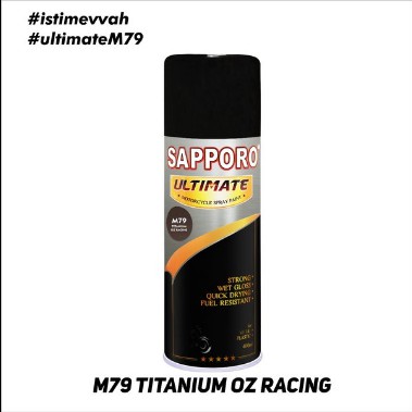 SAPPORO ULTIMATE M79 TITANIUM OZ RACING 400ml.CAT SEMPROT COCOK UNTUK VELG,BODY MOTOR DAN MOBIL