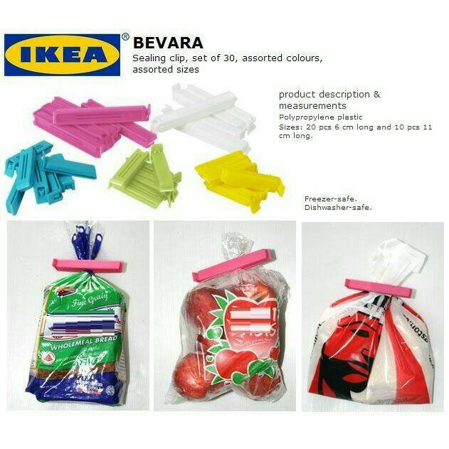 Amazon Com Ikea 103 391 71 Bevara Sealing Clip Assorted Colors Assorted Sizes 30 Pack Color Furniture Decor