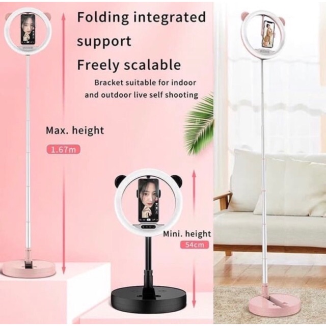 RING LIGHT G2 LIPAT SELFIE TIKTOK 10in LED LIVE FILL LIGHT FOLDING