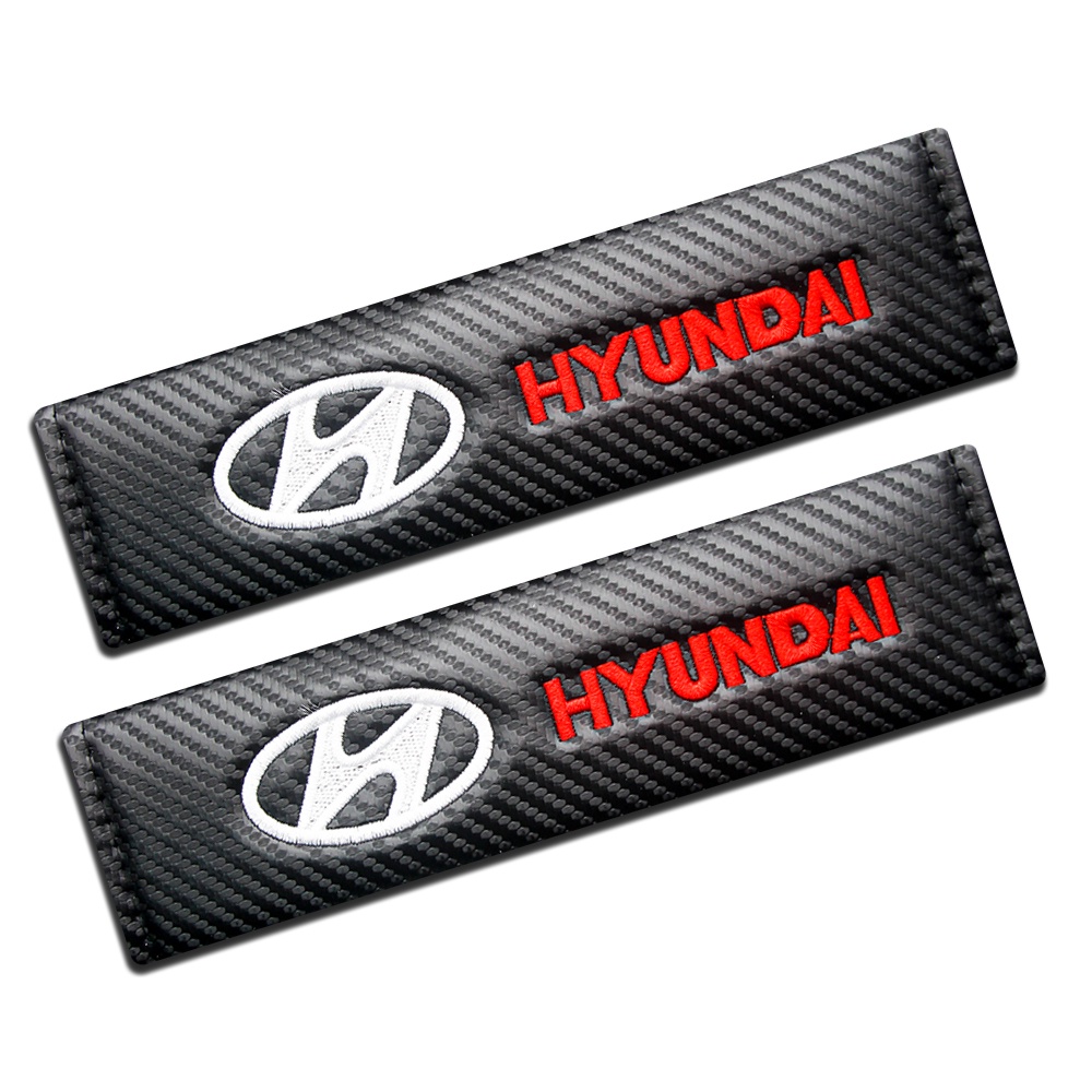 2pcs Cover Sabuk Pengaman Mobil Bahan Serat Karbon Untuk Hyundai Sonata Elantra Tucson Creta I30 Ix35 I20