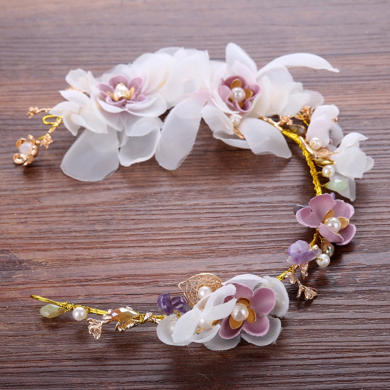 peach flower hair accessories