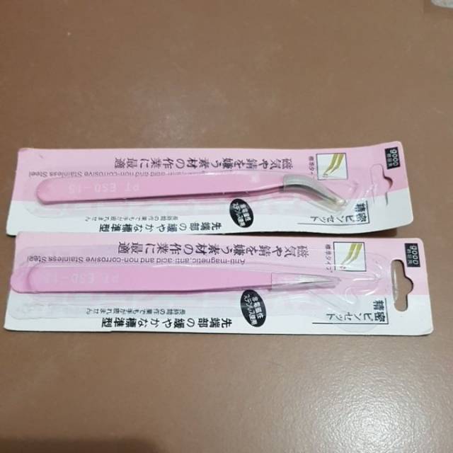 Pinset tweezer pink pinset eyelash extension pinset bulumata