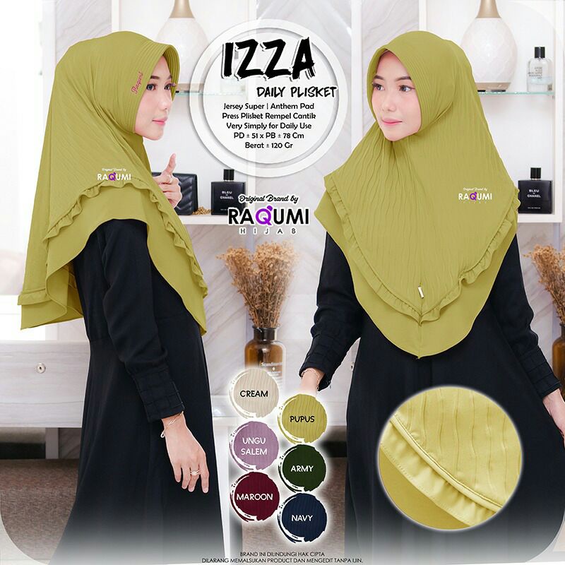 Hijab Instan Terbaru Izza Plisket Original by Raqumi