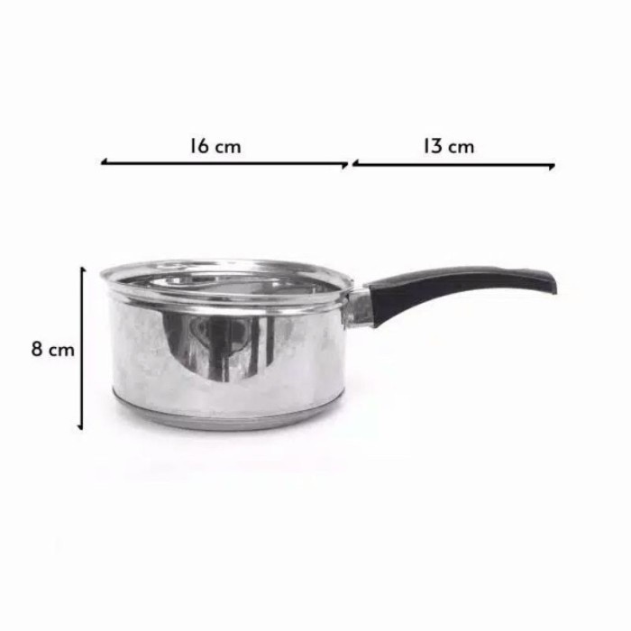 PMR16 - Alat Masak Panci Stainless Steel Panci 16cm Serbaguna