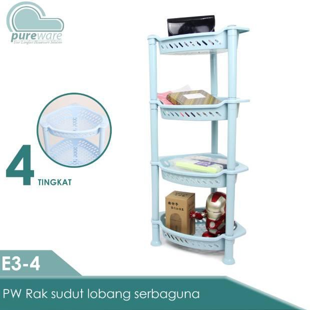  KODE Z8106 Pureware Rak Sudut Lubang Serbaguna 4 susun 