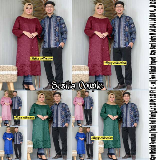 Sesilia couple brokat batik  semi sutra  Shopee Indonesia