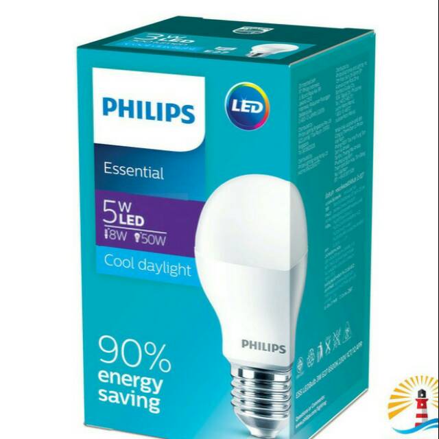 GROSIR LAMPU LED PHILIPS 5 WATT ESSENTIAL PUTIH