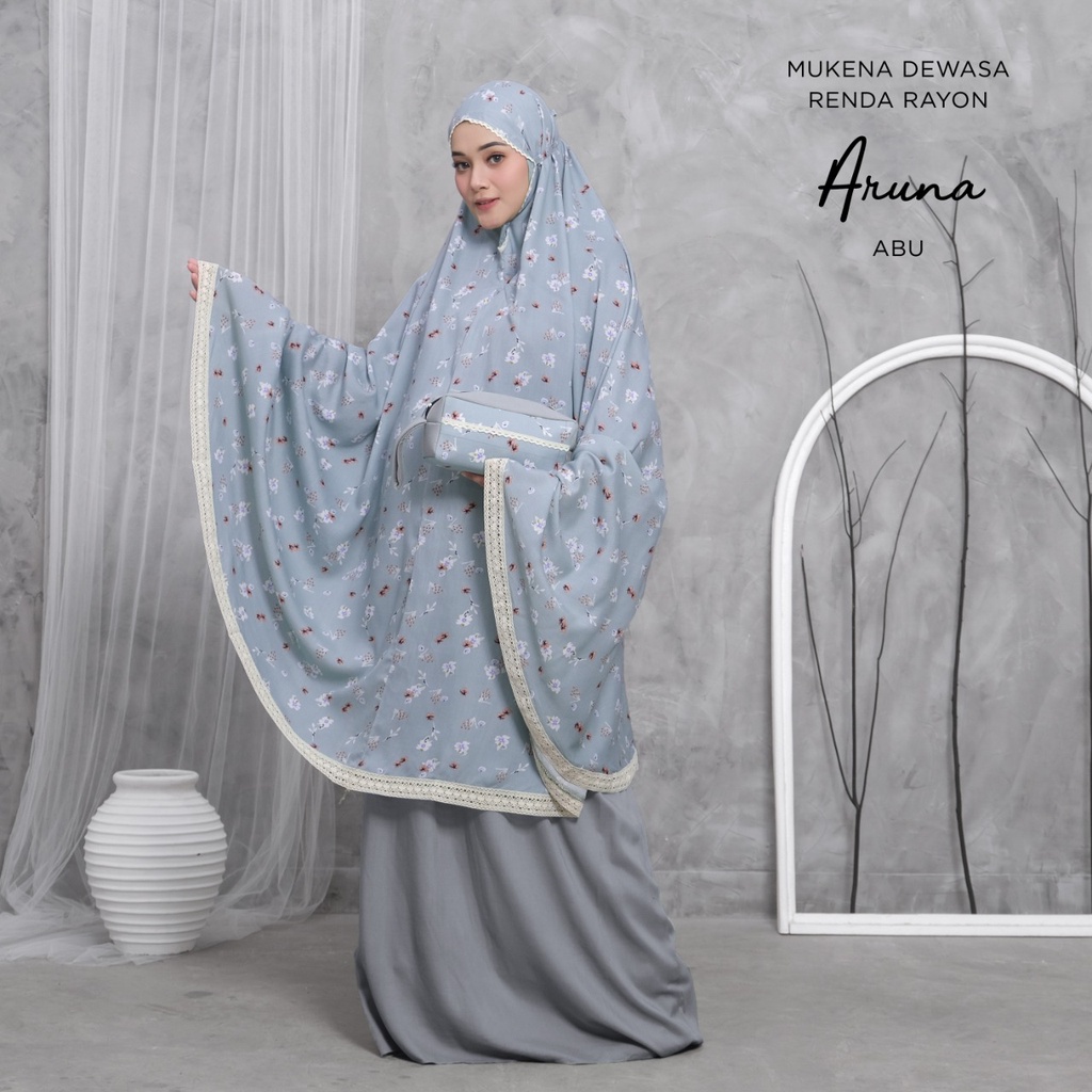 PUSAT MUKENA TASIK - MUKENA RENDA DEWASA MOTIF ARUNA