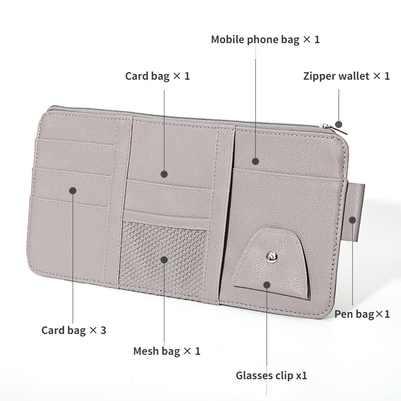 Kotak Penyimpanan Kacamata / CD / DVD / Pulpen / Kartu Nama Untuk Sun Visor Mobil