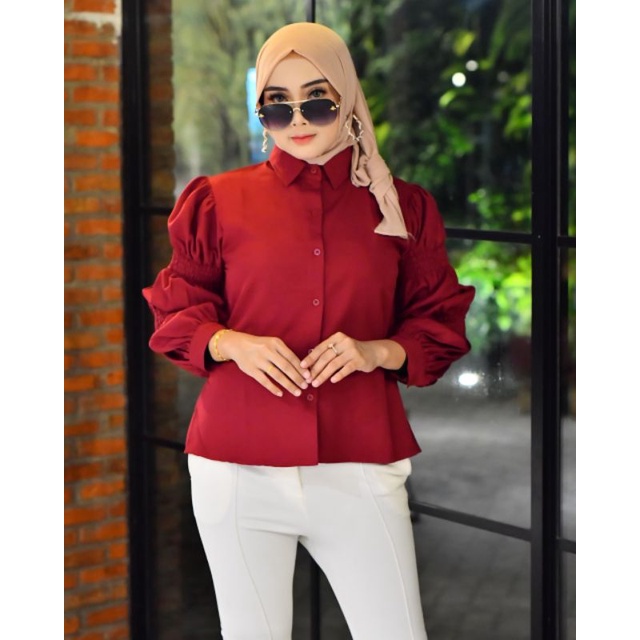 ZURI SHIRT KEMEJA WANITA POLOS LENGAN PANJANG//SHAKILA PREMIUM