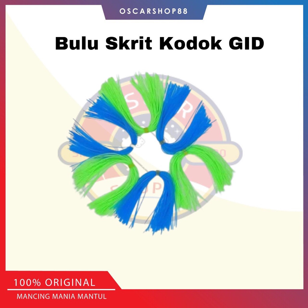 oscarshop88 bulu skrit kodok warna warni / GID glow in the dark untuk custom umpan mainan