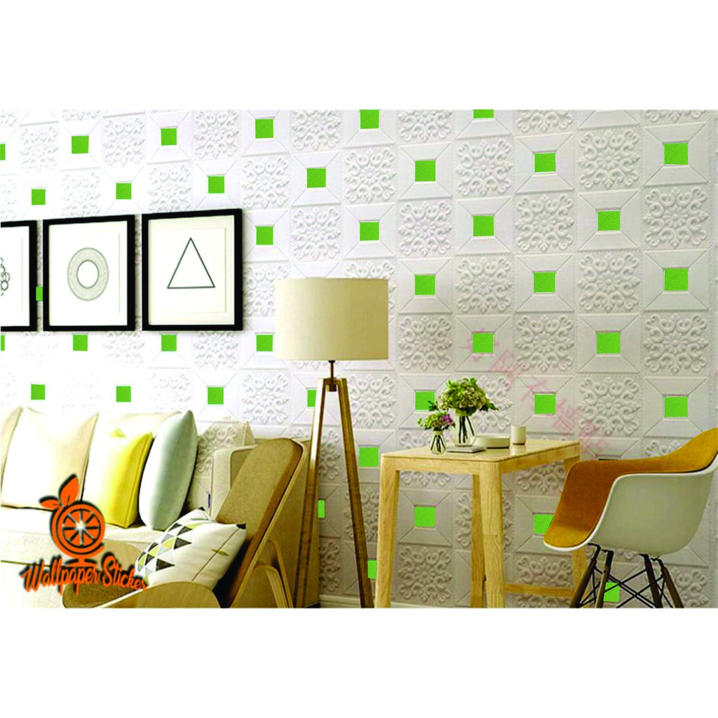 Wallpaper 3D Batikfoam Tahan Air Stiker Warna Warni Emboss Dinding Dan Plafon Btk003 70CM X 70CM