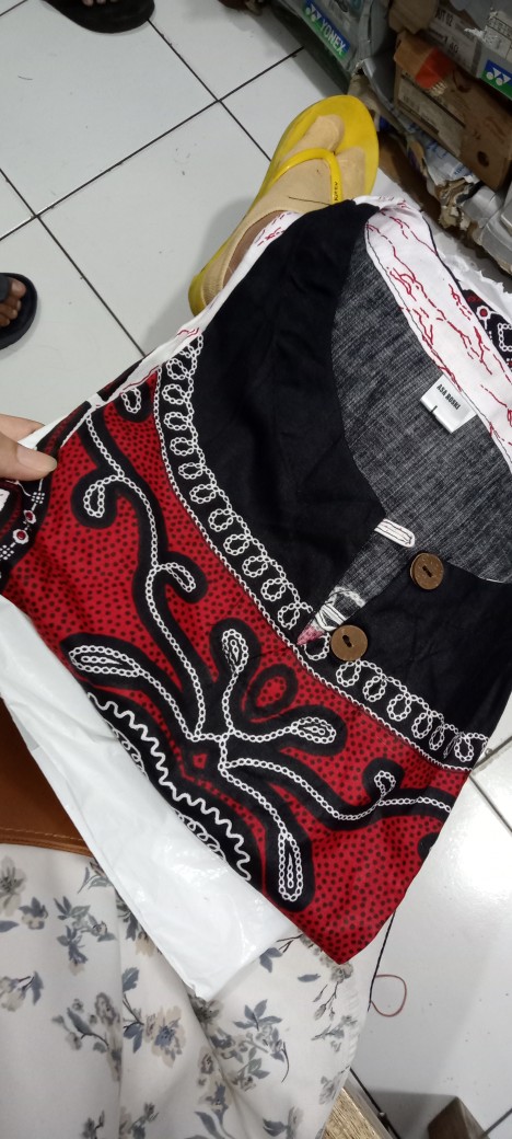 Kaos Dashiki - Kaos Batik Etnik Unisex Jefri Putih - L/dewasa