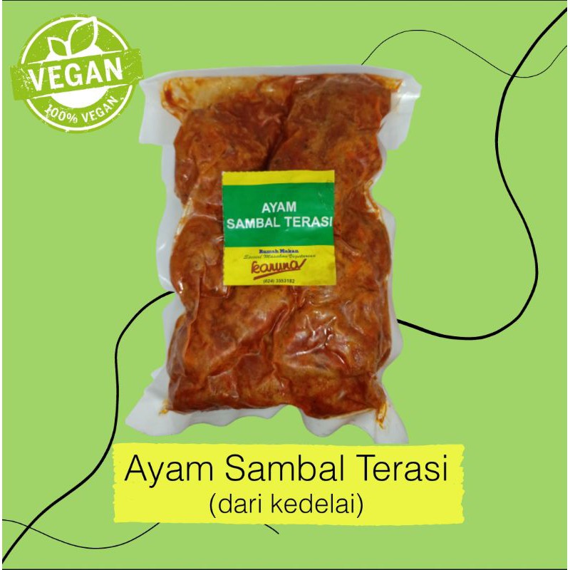 

Ayam Sambal Terasi Vegan/Vegetarian (dari kedelai)