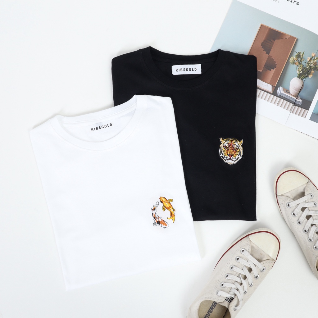 FLASH SALE Tshirt Pattern Bordir Ribsgold / Unisex / Kaos Premium / KAOS