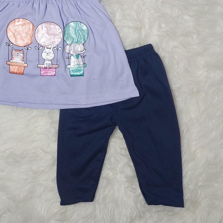 ✾ SETELAN ANAK PEREMPUAN 1 - 3 TAHUN ATASAN BABYDOLL MOTIF 3 BALON UDARA BISA BAJU BAYI CEWEK MURAH 