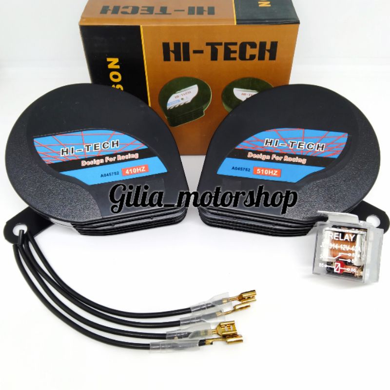 Klakson Hi TECH Power Tone  Plus relay Klakson Keong Motor Mobil