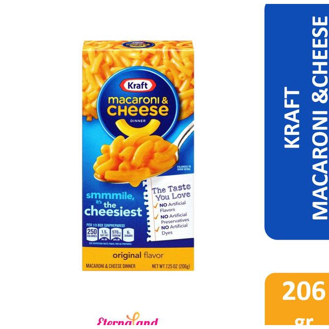 

Kraft Macaroni & Cheese 7.25 Oz (Kraft Macaroni Keju)