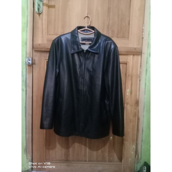 jaket kulit second original size L hitam