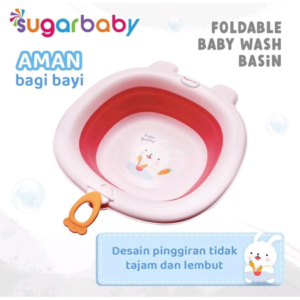 SUGARBABY FOLDABLE BABY WASH BASIN / BASKOM LIPAT BAYI / EMBER LIPAT MULTIFUNGSI