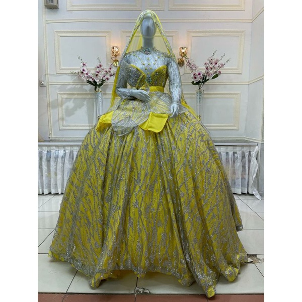 SALEE GAUN PENGANTIN BARBIE GOTIK BEREKOR//GAUN WEDDING KIPAS MODERN//TERMURAH