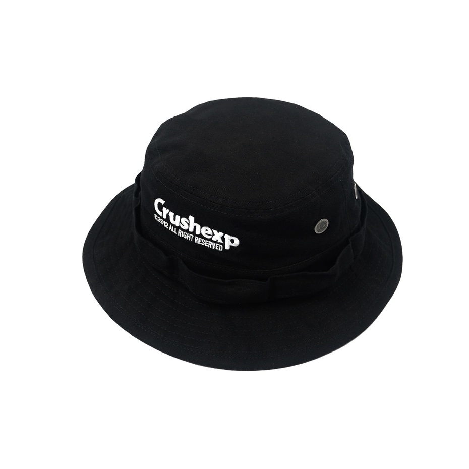 CRUSH EXP Topi Rimba / Bucket Hat STC0173 - BLACK / Topi Rimba Tali Distro Pria Wanita