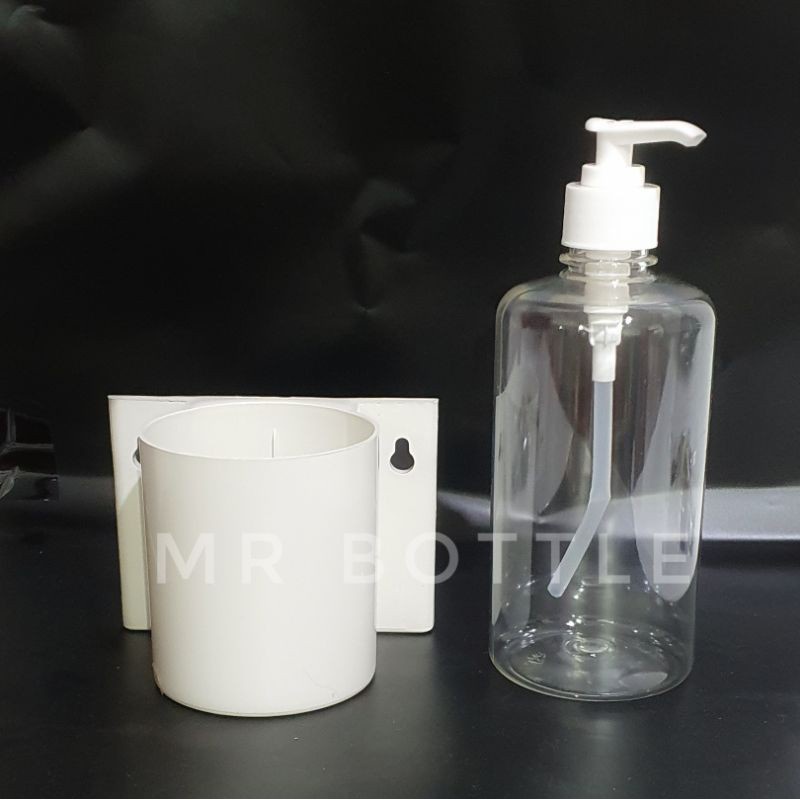 ⚡COD⚡ Bracket + Botol 500ml Pump | Braket Wadah Handsanitizer Handsoap Sabun Tatakan Dudukan Stand H