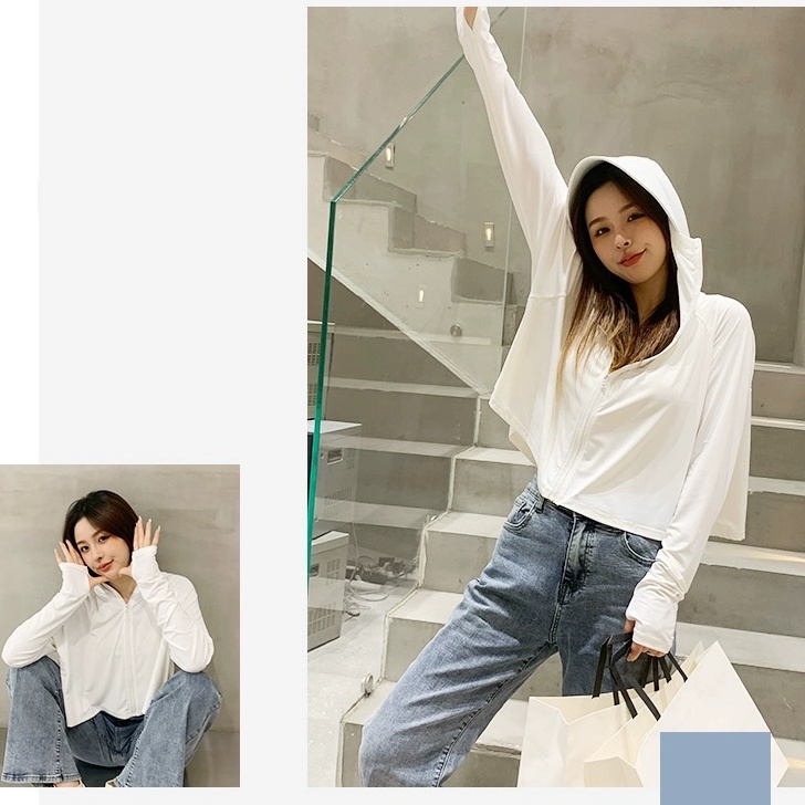 Anti UV Wanita Jacket Anti Matahari Parasut Outdoor 2299 (L/XL)-6