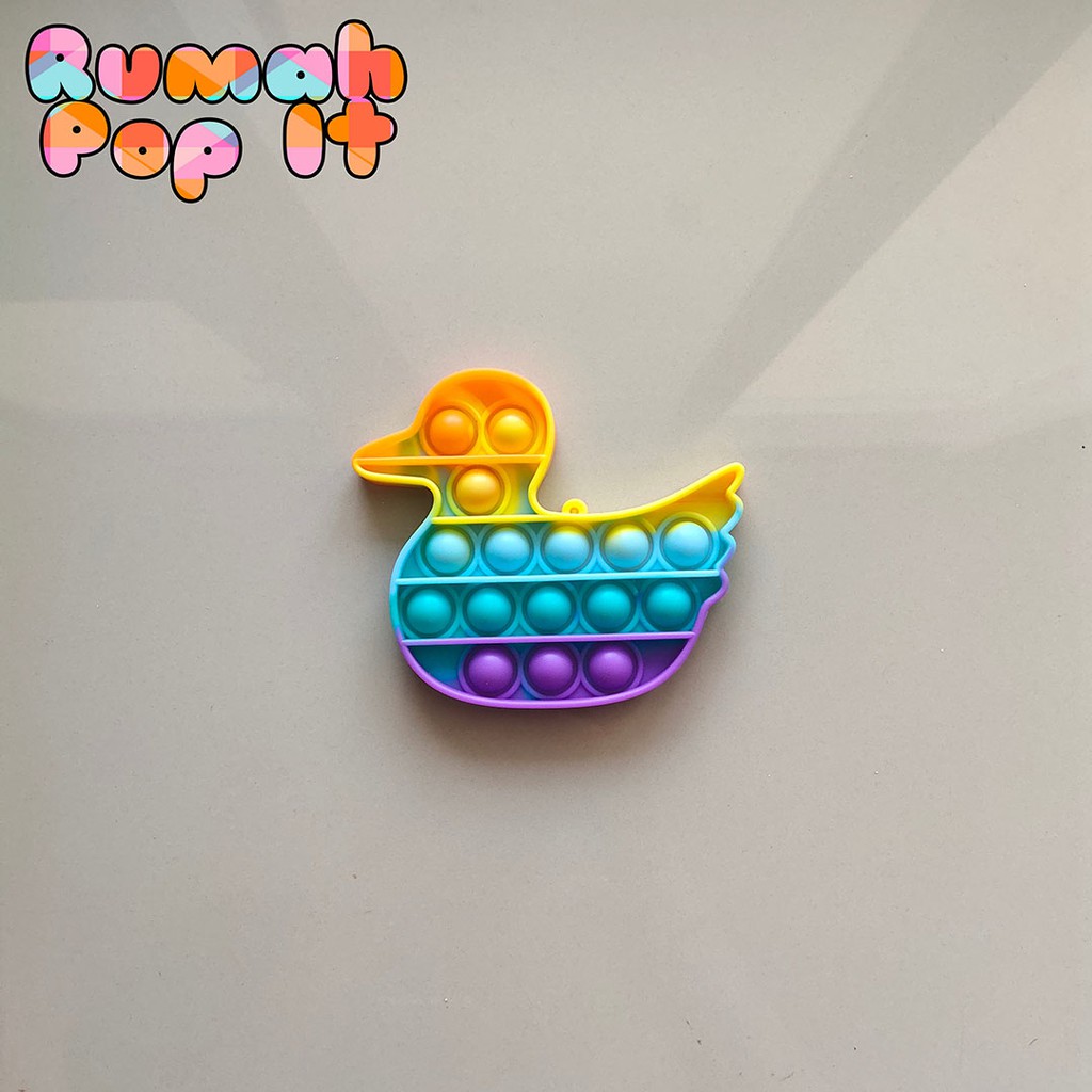 [MINI] Pop It Fidget Toys MINI BEBEK RAINBOW / Fidget Pop It Squishy / Mainan Pop It
