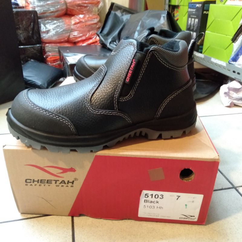 Sepatu Safety Cheetah 5103 H / Sepatu Kerja Sefty Pria Kulit Asli