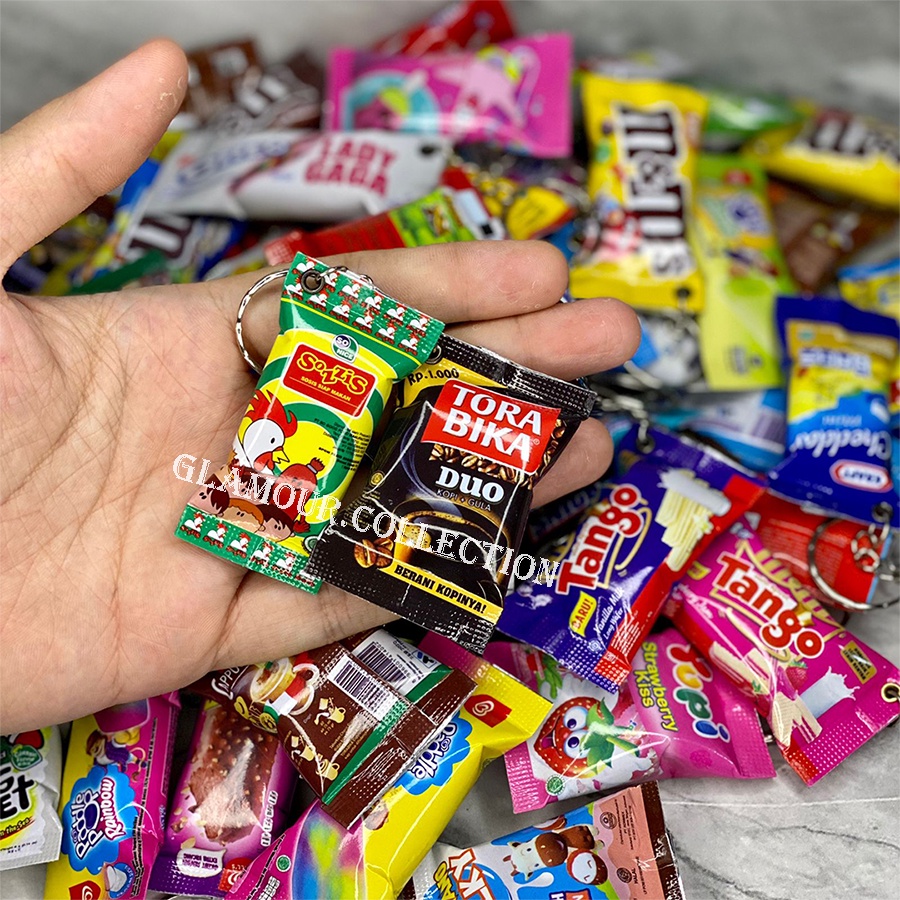 [COD] Gantungan Kunci Lucu Unik Miniatur Replika Snack Untuk Souvenir atau Hadiah