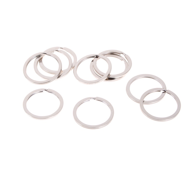 10 Pcs Gantungan Kunci Split Ring Bahan Metal Ukuran 1.5x25mm