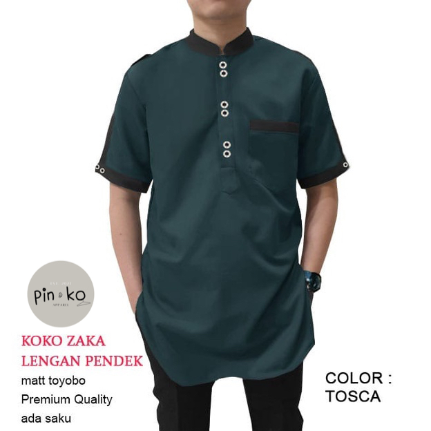 PIK - Koko Kurta Zaka Lengan Pendek S, M, L, XL, XXL, 3XL/ Baju Muslim Pria/ Baju Koko Pria Jumbo