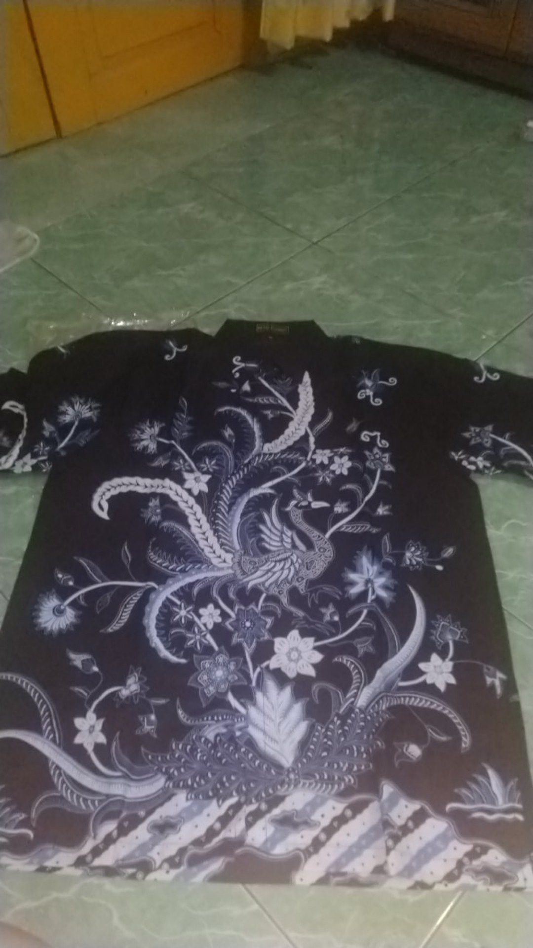 Merak Njoget Biru Panjang Kemeja Batik Pria Full Furing Katun Sragenan