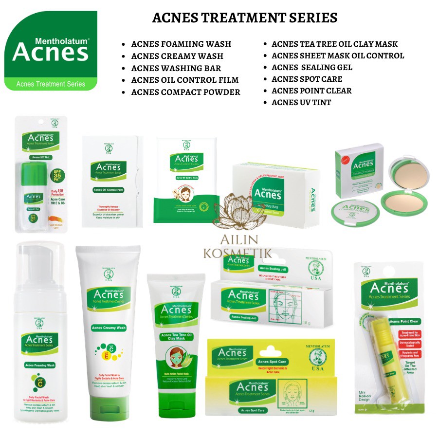 Acnes Treatment Series | Washing Bar 80gr | Foaming Wash 100ml | Powder Skincare Acnes By AILIN