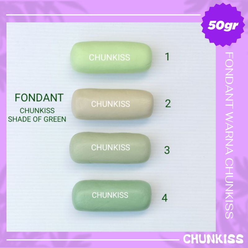 FONDANT WARNA 50 GR SHADE OF GREEN - HALAL SIAP PAKAI